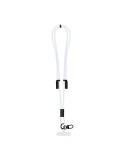 Câble de Charge Support Elnora Matières : PET recyclé Couleurs : blanc personnalisable avec votre logo