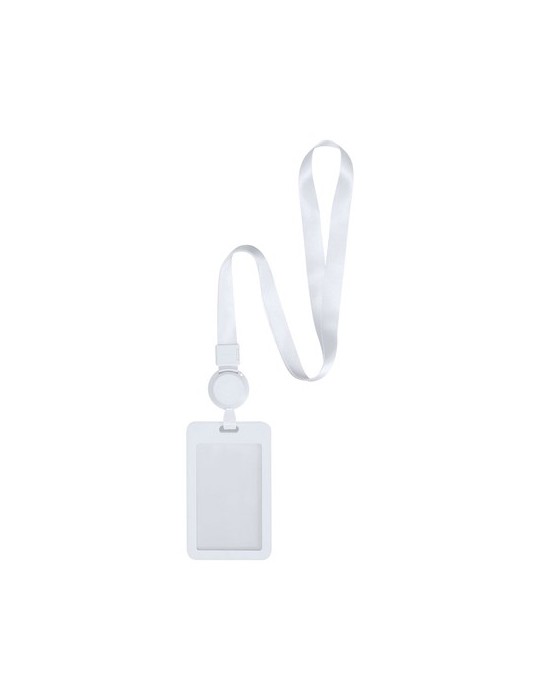 Lanyard Porte-Badge Berbom Matières : polyester Couleurs : blanc cadeau entreprise pas cher