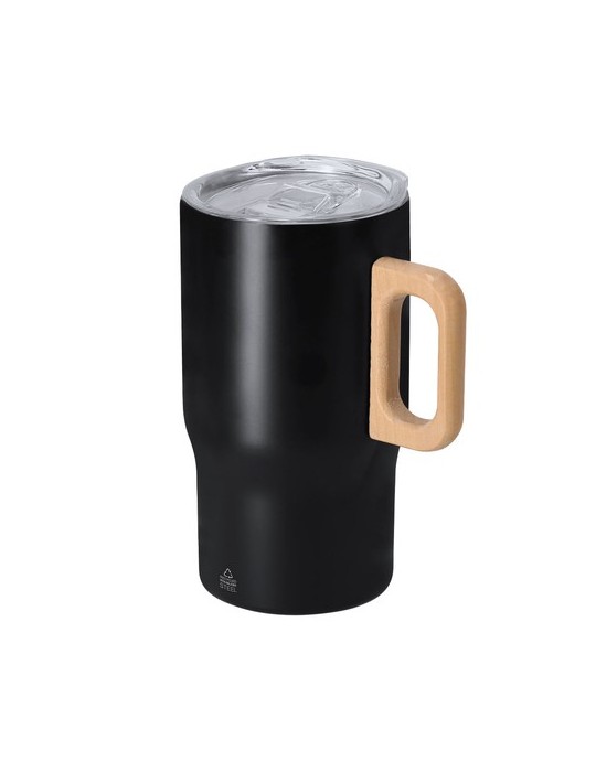 Tasse Thermique Zaran Matières : bois Couleurs : blanc cadeau collaborateur premium
