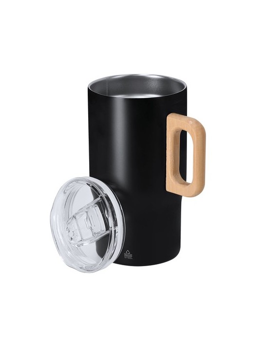 Tasse Thermique Zaran Matières : bois Couleurs : blanc accessoire événementiel unique