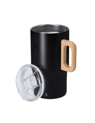 Tasse Thermique Zaran Matières : bois Couleurs : bleu marine personnalisation rapide en France