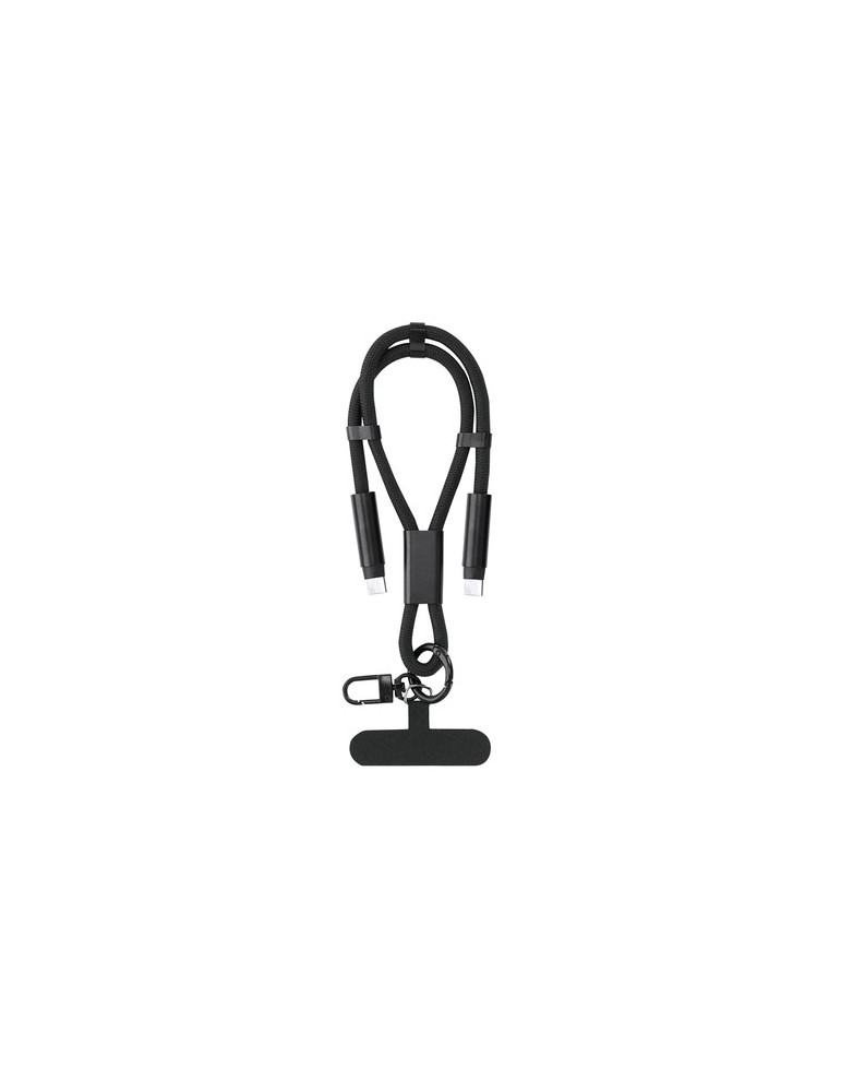 Câble de Charge Support Euclab Matières : PET recyclé Couleurs : bleu impression logo haute qualité