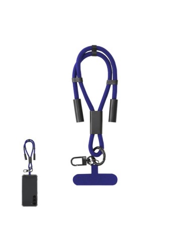 Câble de Charge Support Euclab Matières : PET recyclé Couleurs : bleu marine objet promotionnel éco-responsable
