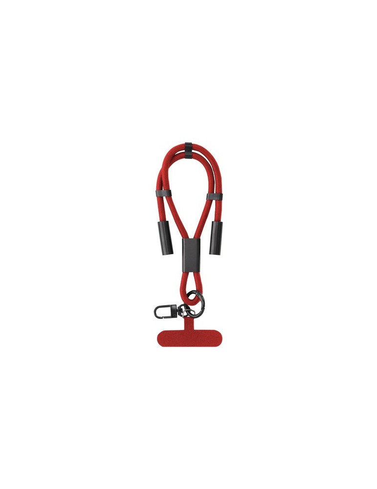 Câble de Charge Support Euclab Matières : PET recyclé Couleurs : rouge cadeau entreprise pas cher