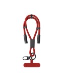 Câble de Charge Support Euclab Matières : PET recyclé Couleurs : rouge cadeau entreprise pas cher