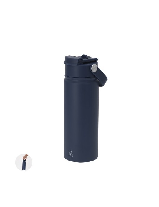 Bidon Thermique Alister Couleurs : noir Matières : acier inoxydable recyclé goodies publicitaire événementiel