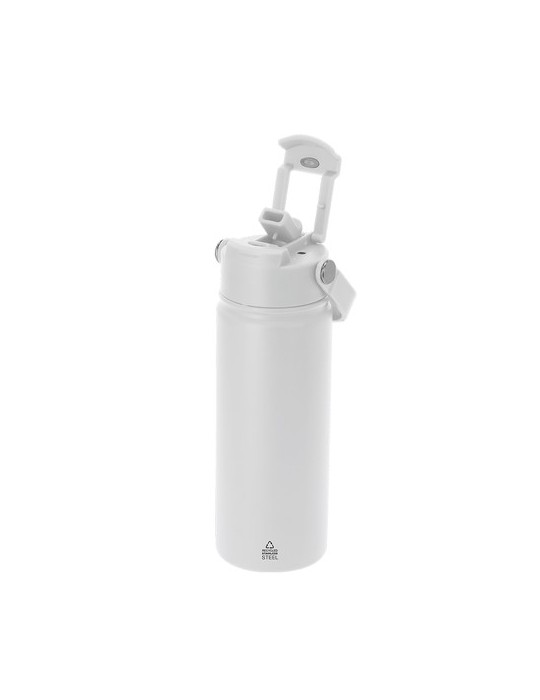 Bidon Thermique Alister Couleurs : blanc Matières : acier inoxydable recyclé personnalisable avec votre logo