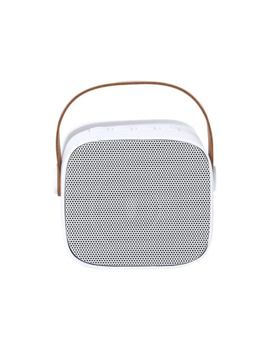 Haut-Parleur Matjoy Matières : ABS recyclé Couleurs : blanc personnalisable avec votre logo