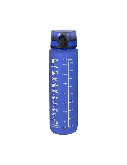 Bidon Trarun Matières : PET recyclé Couleurs : bleu marquage laser ultra précis