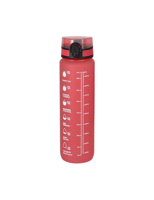 Bidon Trarun Matières : PET recyclé Couleurs : rouge personnalisable avec votre logo