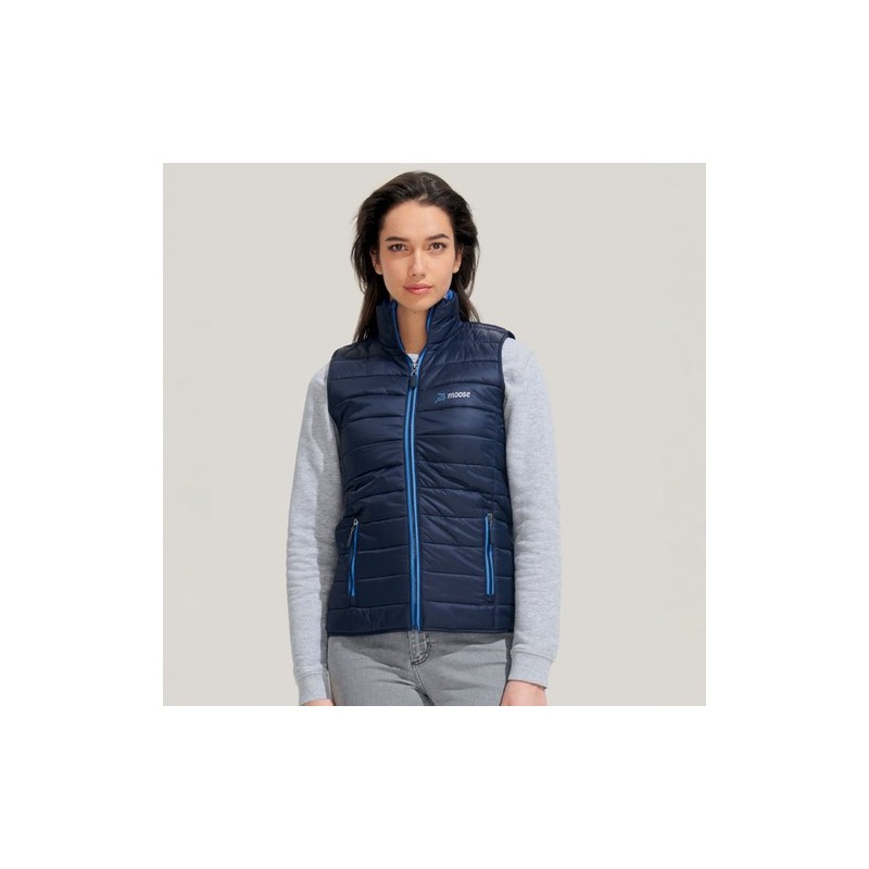 Gilet Bodywarmer Femme Personnalisé Éco-responsable - WAVE Taille textile : XXL Couleurs : bleu marine objet promo petit budget