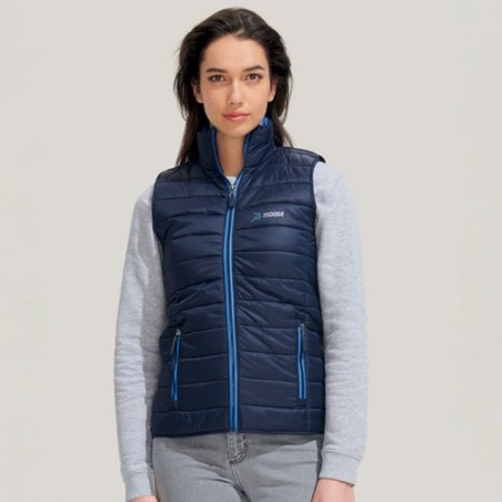 Gilet Bodywarmer Femme Personnalisé Éco-responsable - WAVE Taille textile : XXL Couleurs : bleu marine objet promo petit budget