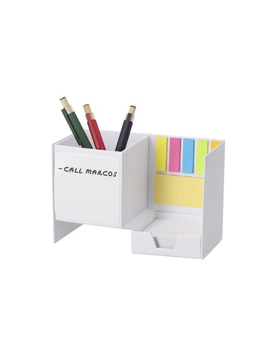 Porte-Crayons Porte Notes Ardoise Persut Matières : carton recyclé Couleurs : blanc cadeau entreprise pas cher