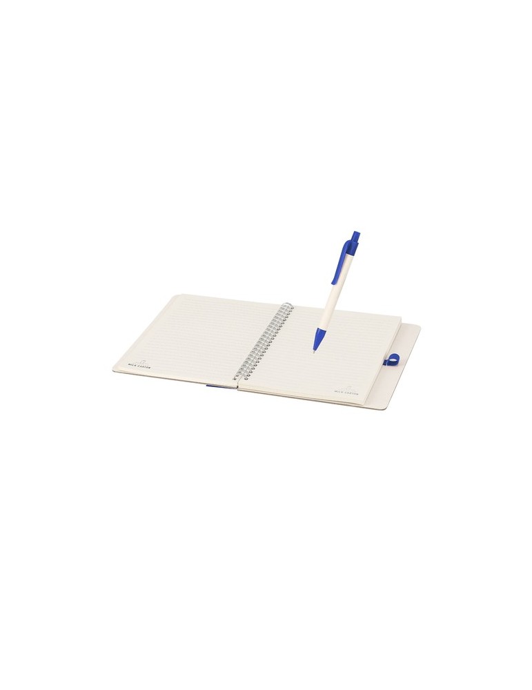 Cahier Kirax Couleurs : rouge Matières : carton de lait recyclé objet promo petit budget