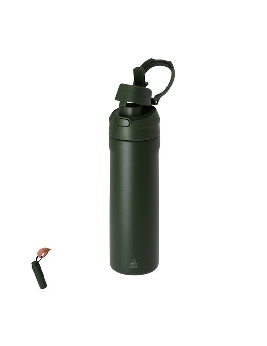 Bidon Thermique Ninivek Couleurs : bleu marine Matières : acier inoxydable recyclé marquage laser ultra précis