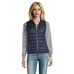 Gilet Bodywarmer Femme Personnalisé Éco-responsable - WAVE Taille textile : S Couleurs : bleu marine cadeau collaborateur premiu