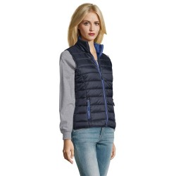 Gilet Bodywarmer Femme Personnalisé Éco-responsable - WAVE Taille textile : S Couleurs : bleu marine personnalisable avec votre 