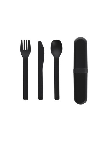 Set Couverts Toriah Matières : PLA Couleurs : noir