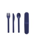 Set Couverts Toriah Matières : PLA Couleurs : bleu marine personnalisable avec votre logo