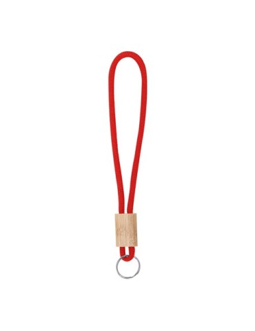 Porte-Clés Walnut Matières : bambou Couleurs : rouge cadeau entreprise pas cher