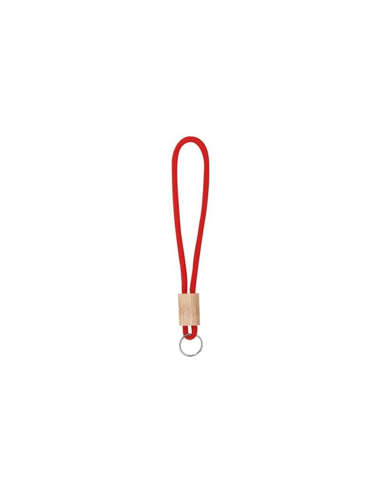 Porte-Clés Walnut Matières : bambou Couleurs : rouge cadeau entreprise pas cher