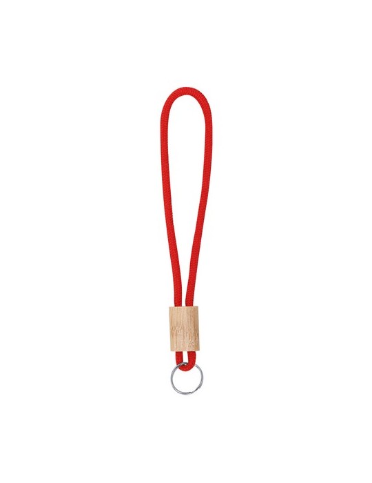 Porte-Clés Walnut Matières : bambou Couleurs : rouge cadeau entreprise pas cher