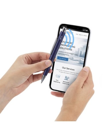 Stylo NFC Pindar Matières : aluminium Couleurs : noir accessoire événementiel unique