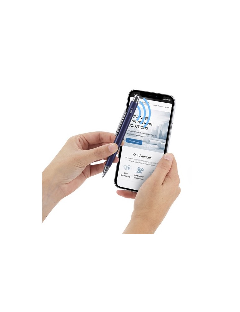 Stylo NFC Pindar Matières : aluminium Couleurs : noir accessoire événementiel unique