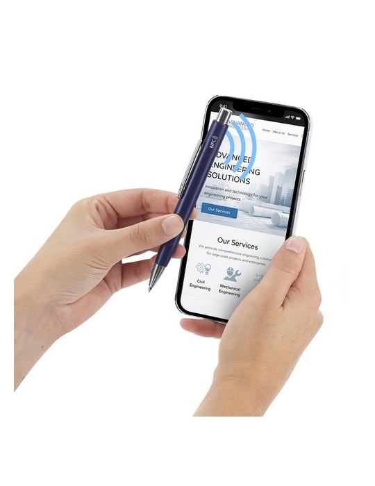 Stylo NFC Pindar Matières : aluminium Couleurs : noir accessoire événementiel unique