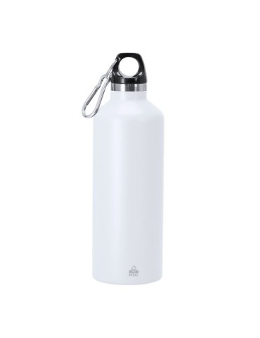 Bidon Thermique Angkor Couleurs : blanc Matières : acier inoxydable recyclé marquage laser ultra précis