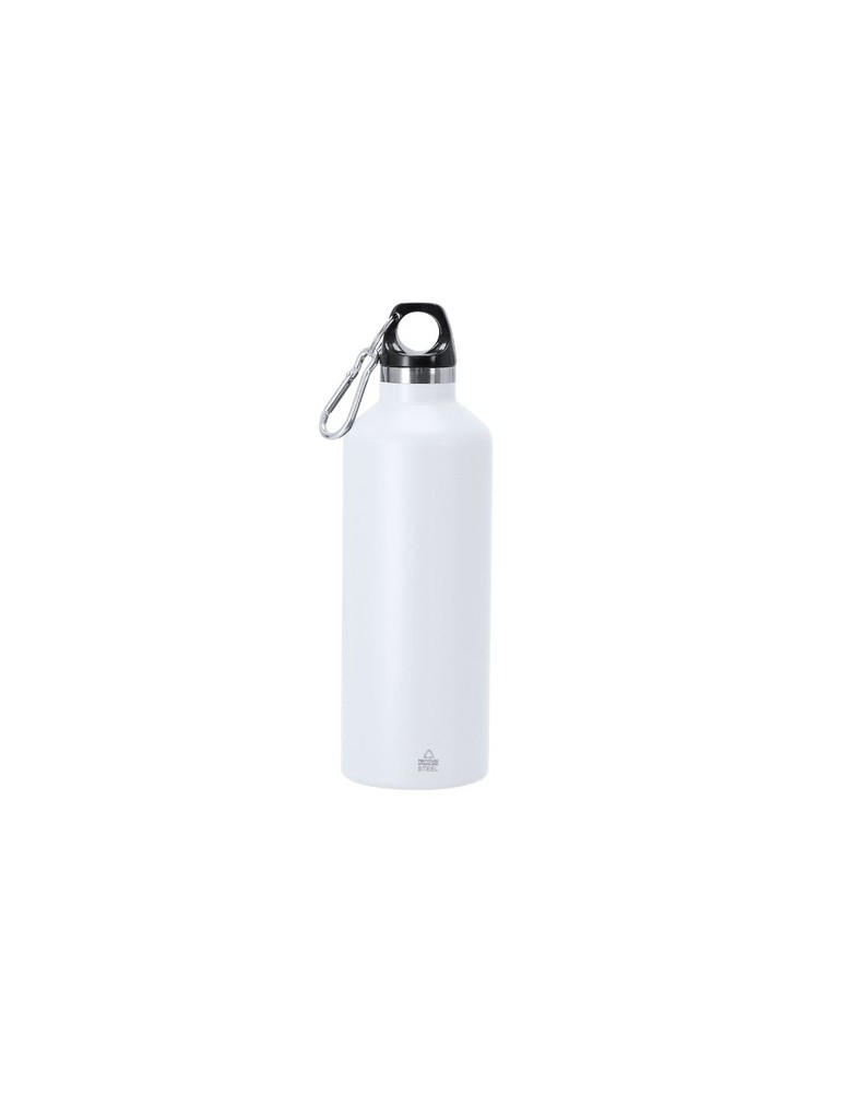Bidon Thermique Angkor Couleurs : blanc Matières : acier inoxydable recyclé marquage laser ultra précis