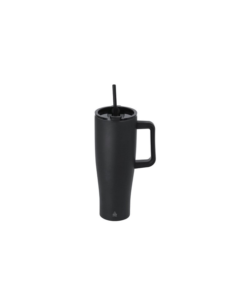 Tasse Thermique Leandrok Couleurs : noir Matières : acier inoxydable recyclé goodies publicitaire événementiel