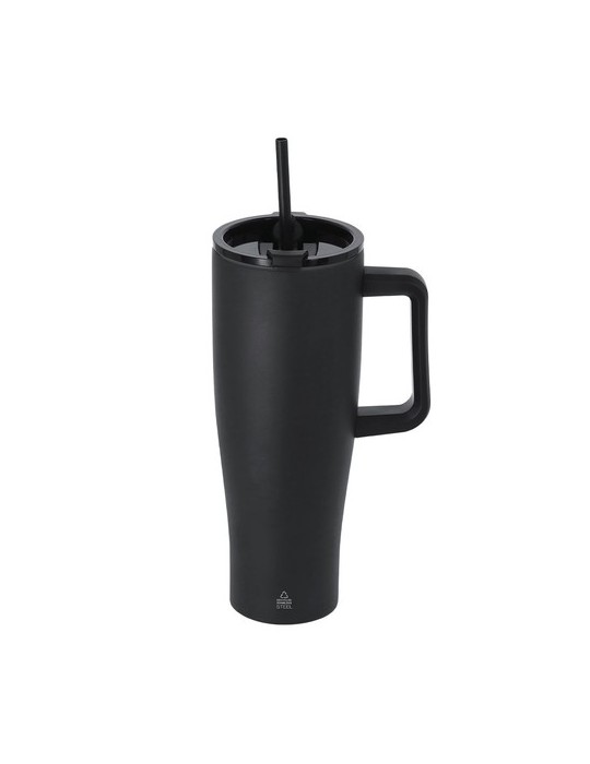 Tasse Thermique Leandrok Couleurs : noir Matières : acier inoxydable recyclé goodies publicitaire événementiel