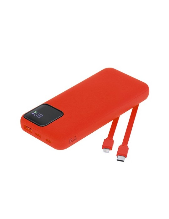 Power Bank Fatuox Matières : ABS recyclé Couleurs : rouge cadeau entreprise pas cher