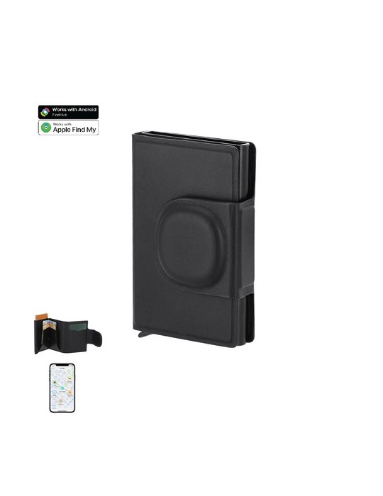 Porte-Cartes Traqueur Selkik Matières : PU Couleurs : noir