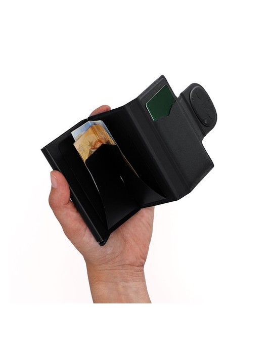 Porte-Cartes Traqueur Selkik Matières : PU Couleurs : noir marquage laser ultra précis