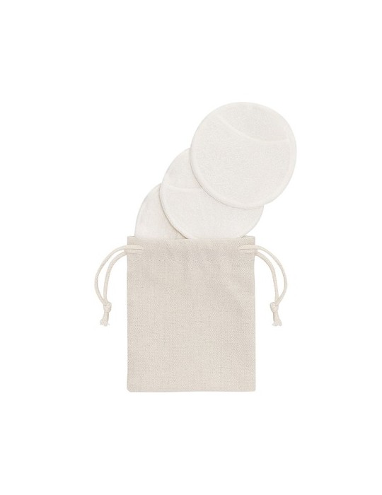 Set Disques Nettoyage Facial Dayax Matières : coton Couleurs : naturel personnalisable avec votre logo