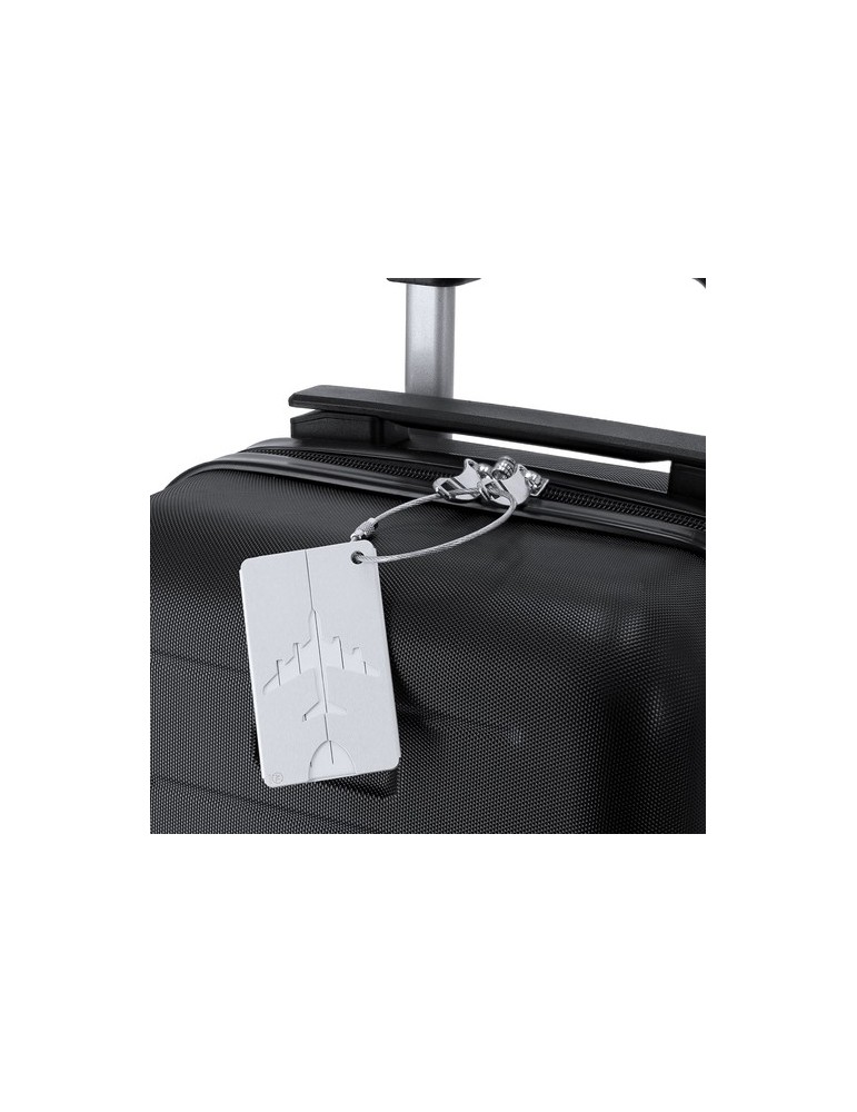 Identificateur Valise Hekla Matières : aluminium recyclé  Couleurs : argenté cadeau collaborateur premium