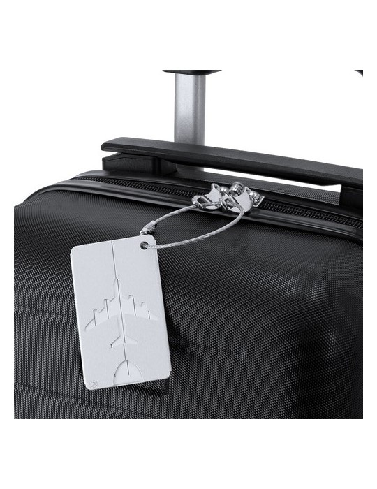Identificateur Valise Hekla Matières : aluminium recyclé  Couleurs : argenté cadeau collaborateur premium