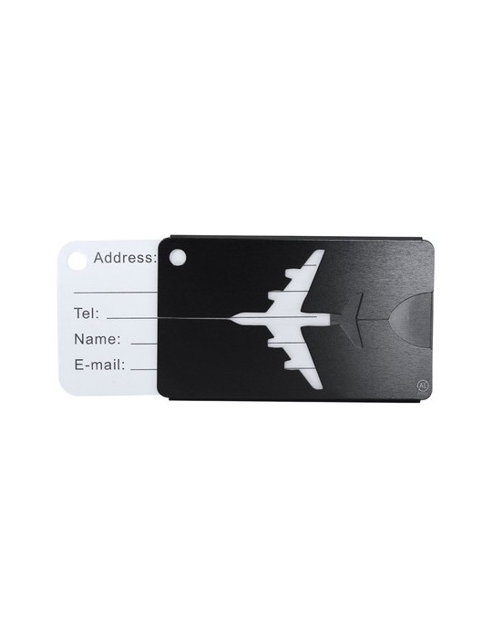 Identificateur Valise Hekla Matières : aluminium recyclé  Couleurs : noir objet promotionnel éco-responsable