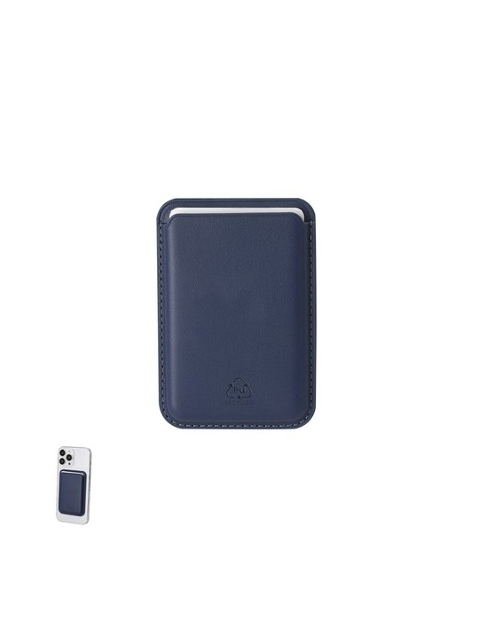 Porte-Cartes Silvan Couleurs : bleu marine Matières : PU recyclé objet promotionnel éco-responsable