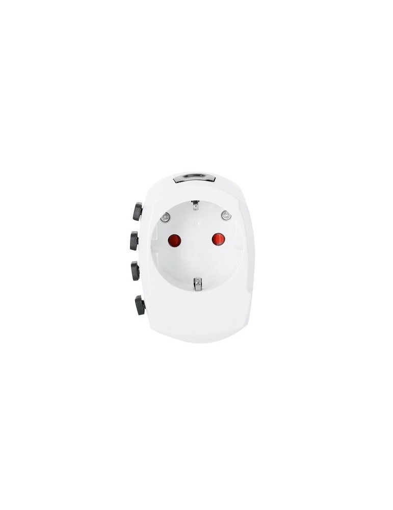 Adaptateur Voyage Universel Skross PRO 3-POLE Couleurs : blanc personnalisable avec votre logo