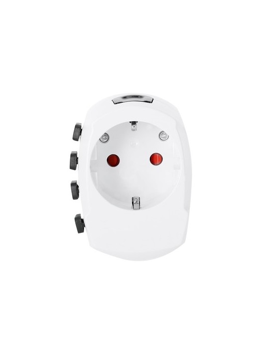Adaptateur Voyage Universel Skross PRO 3-POLE Couleurs : blanc personnalisable avec votre logo
