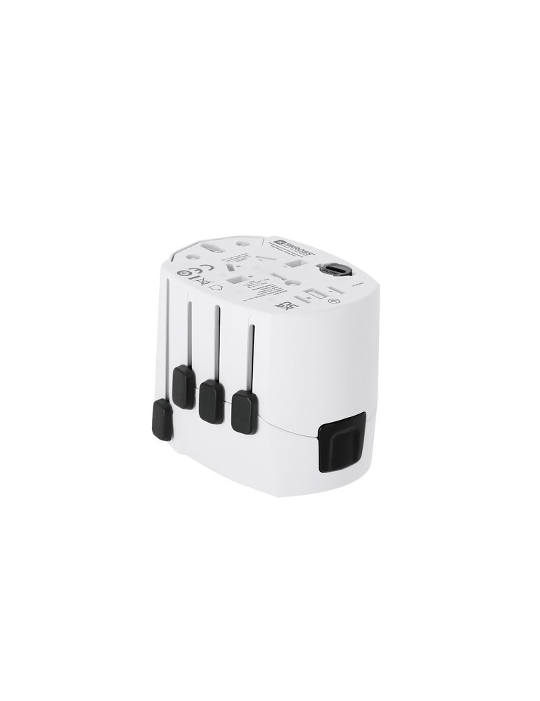 Adaptateur Voyage Universel Skross PRO 3-POLE Couleurs : blanc goodies publicitaire événementiel