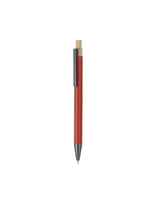 Stylo Rowan Matières : bambou Couleurs : rouge impression haute définition