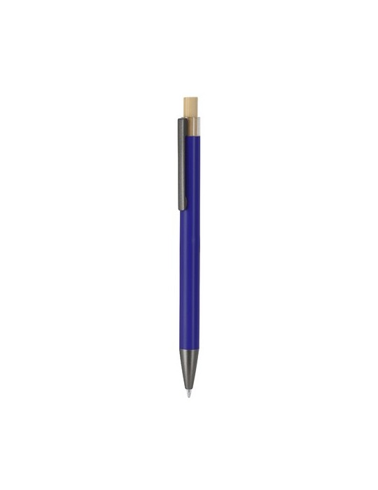 Stylo Rowan Matières : bambou Couleurs : bleu personnalisable avec votre logo