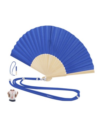 Éventail Crusoe Matières : bambou Couleurs : bleu 2