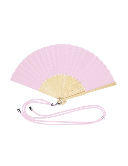 Éventail Crusoe Matières : bambou Couleurs : rose cadeau entreprise pas cher