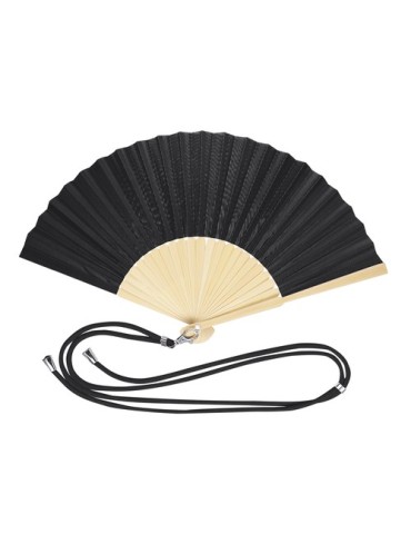 Éventail Crusoe Matières : bambou Couleurs : noir impression haute définition