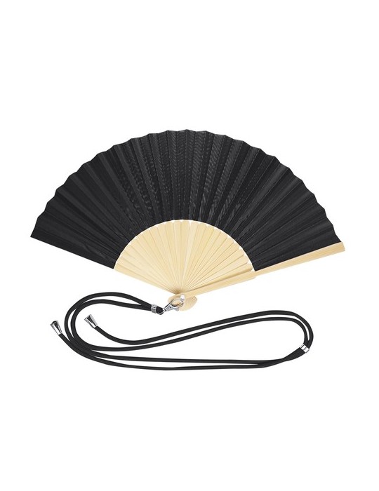 Éventail Crusoe Matières : bambou Couleurs : noir impression haute définition